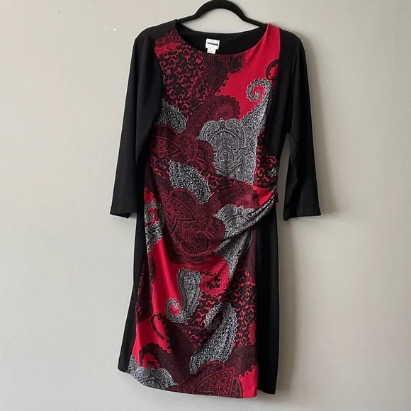 Chico’s Red and Black Paisley Dress - Picture 2 of 6